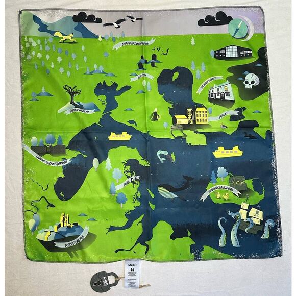 NWT Lush Kitchen Knot Wrap #439 Treasure Map - Picture 1 of 4